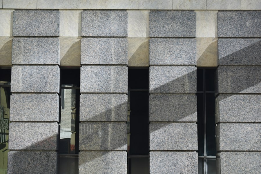 Stone and glass building frontage