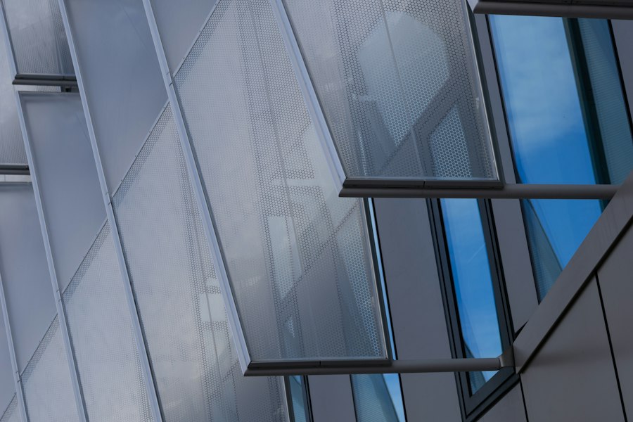 Window and panel façade on a modern building