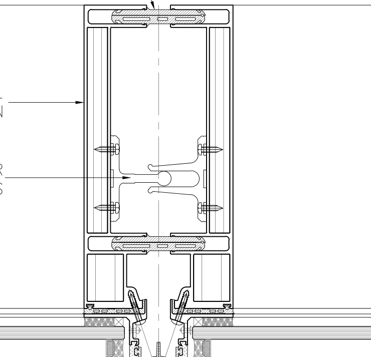 Anonymised unitised curtain-wall junction drawing extract